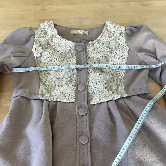 A'Reve Lavender and Cream Lace Accent Coat - Picture 4 of 13